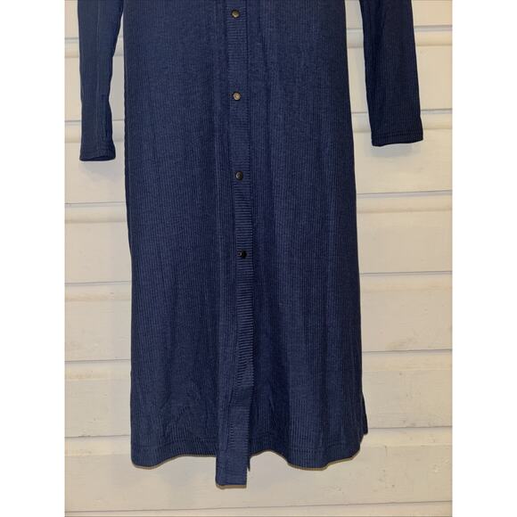 NWT GSTQ Ribbed Stretch Long Sleeve Full Button Henley Dress Size M - Picture 5 of 13